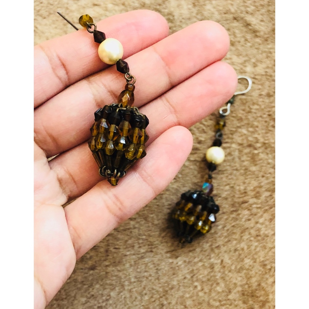 Vintage Acorn Statement Earrings - Picture 5 of 7